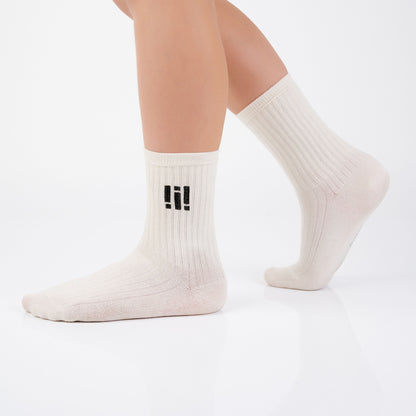 Chaussettes côtelées unisexes en coton